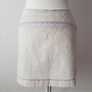 Urban Outfitters White Mini Skirt with Lavender Trim
